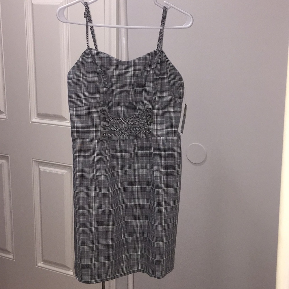 Black and white plaid dress